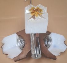 lustre 1970 italien bois Vintage Italian Carlo Mason Mazzega