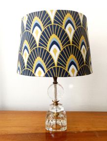Lampe art déco abat-jour sur mesures aux palmettes 