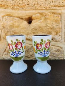 Duo de mazagrans vintage - Elégance florale et charme rétro