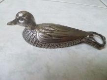 Décapsuleur canard  metal argenté, vintage 