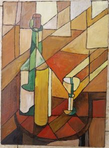 Nature morte à la bouteille et au verre