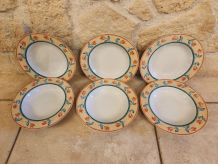 Lot de 6 assiettes creuses vintage - Collection Gallery