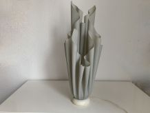 Lampe vintage 1970 Athéna Georgia Jacob drapée gris souris -