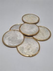  6 sous-verre en nacre
