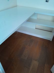 Ensemble bureau angle laque blanc tout Ebene