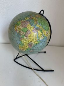 Globe vintage 1960 terrestre verre Girard et Barrère mappemo