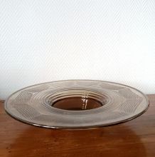 Grande coupe en verre fumé art déco 