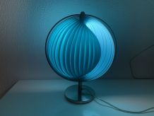 Lampe vintage 1980 Kare Moon bleue design - 37 cm