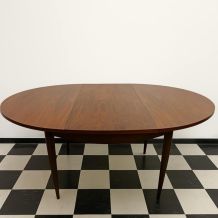Table ronde extensible scandinave vers 1960 