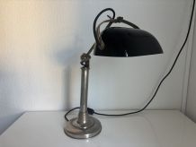 Lampe vintage 1930 Pirouett Art Déco opaline noire - 45 cm