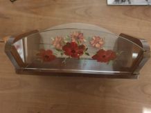 Corbeille vintage bois/verre peint