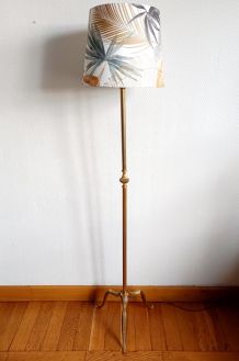 Lampadaire métal doré style Louis XV 