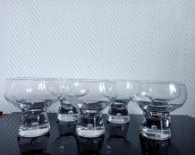 6 verres rondo Kosta Boda, Suède 1970 