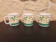 Lot de 3 tasses “8 à huit” – vintage graphique