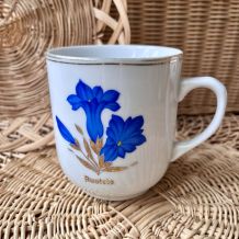 Mug grande tasse fleur bleue 