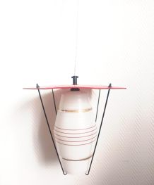 Suspension vintage verre et Plexiglas 1960 