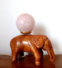 Lampe éléphant verre de Clichy art déco 