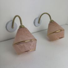 PAIRE D’APPLIQUE VERRE DE CLICHY VINTAGE