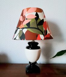 Lampe céramique vintage et abat-jour aux fruits 