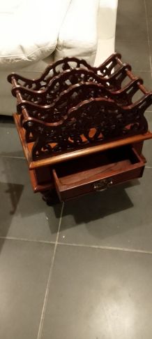 ancien porte revues vintage en bois