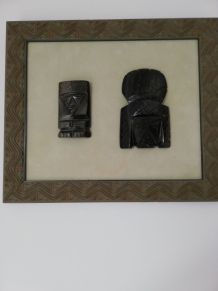 Cadre décoratif avec Statuettes Mexicaine "Maya" - 