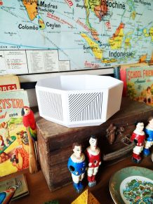 Saladier blanc  octogonal  céramique Octime Arcopal retro