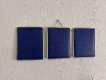 Miroir vintage 1960 triptyque barbier Mirbel simili lézard b