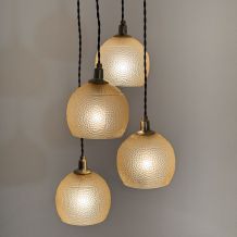 ANCIEN LUSTRE CASCADE 4 FEUX VINTAGE