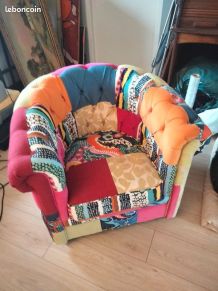 Fauteuil chesterfiels patchwork
