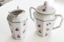 Pot à sucre et à lait petites fleurs