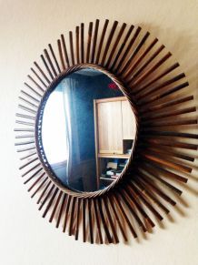 Miroir soleil en bois vintage