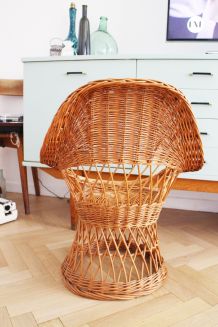Fauteuil en osier vintage pas cher 