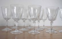 11 verres à eau, Cristal d’Arques, modèle Versailles