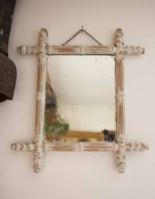 Miroir vintage imitation bambou
