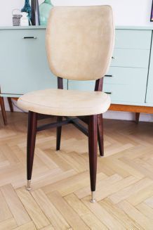 Chaise vintage scandinave pas chère de couleur beige 