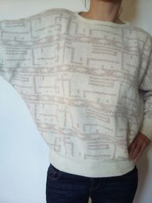 Pull en laine d'agneau et angora /Tricot vintage/ Taille M.