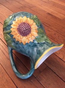 Pot "tournesol" en céramique vintage