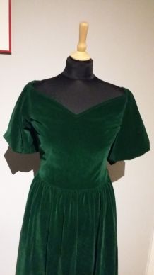 Magnifique robe longue en velours, coupe vintage 50's