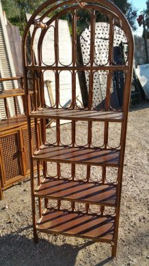 Etagère rotin vintage