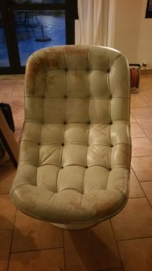 fauteuil cuir Georges Van Rijk 1968