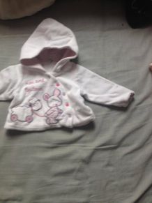 polaire à capuche rose 