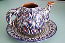 Théière originale motif ethnique ikat