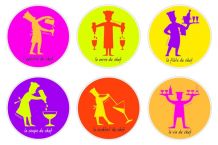 Lot de 6 assiettes à dessert colorées - jamais utilisées