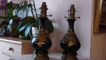 Paire Lampes à huile d'époque 19e