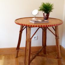 Table d'appoint en rotin 