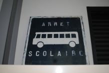 Panneau arret scolaire vintage