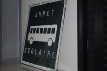 Panneau arret scolaire vintage