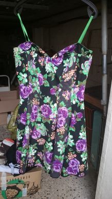 robe bustier à fleurs made in france