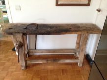 Ancien établi de bricolage/ferme/menuisier en chaine