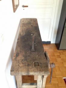 Ancien établi de bricolage/ferme/menuisier en chaine